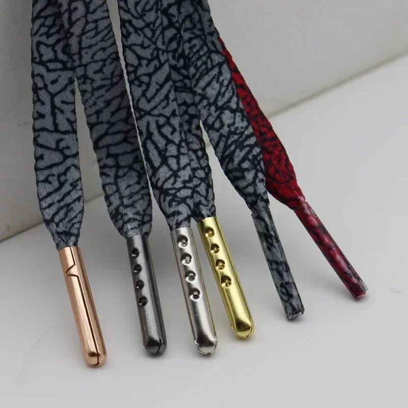 Coolstring 8mm motif peau d'éléphant impression par Sublimation lacets transfert de chaleur motif d'éclatement gris lacets plats sweat à capuche cordon