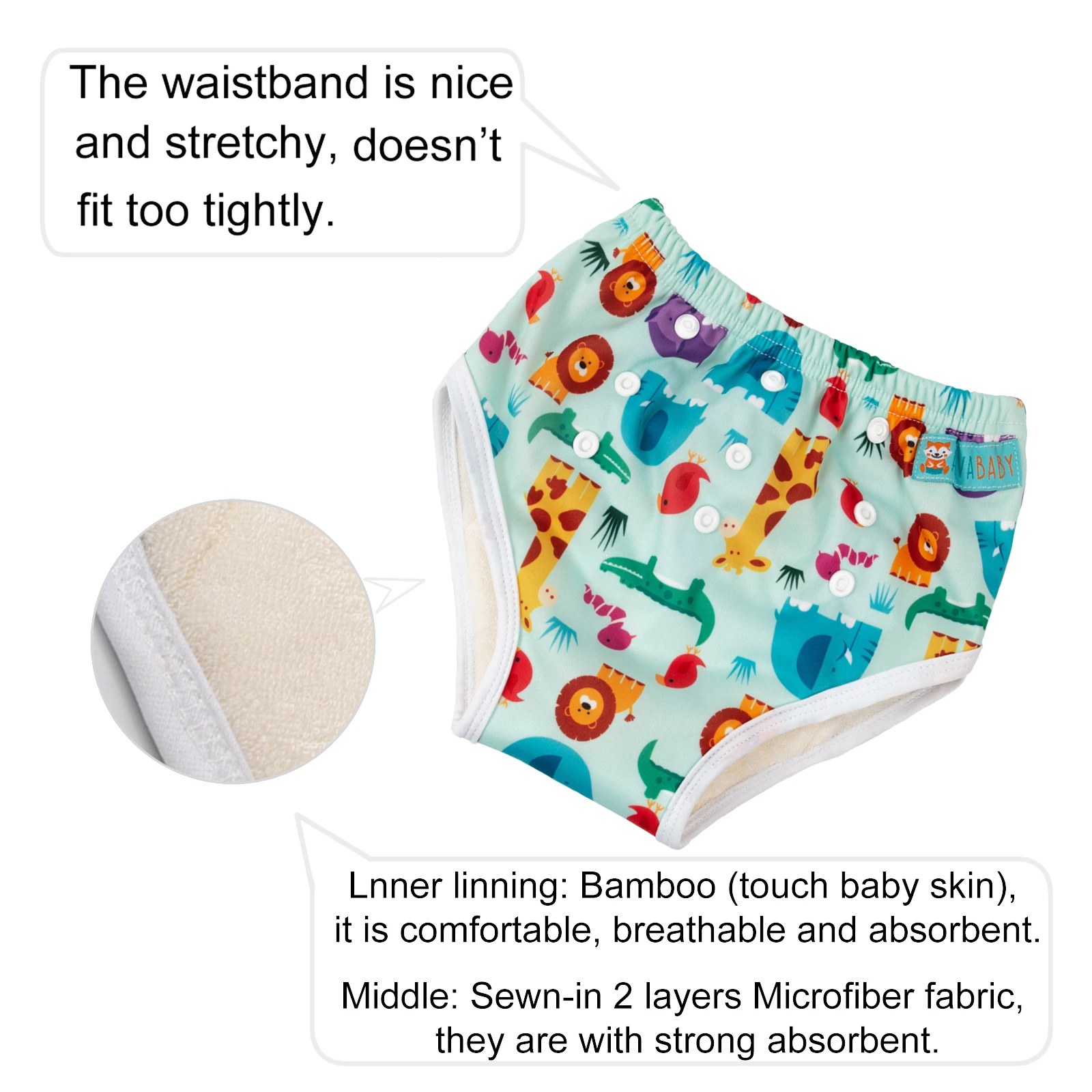 U Pick ALVABABY Training Pant Reusable Bamboo Training Pant Washable Potty Training Diaper