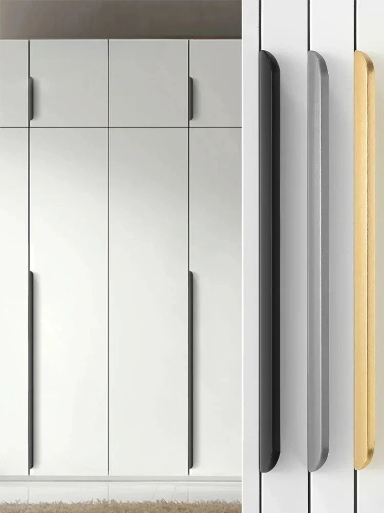 Goud Zwart Verborgen Handgrepen Onzichtbare Deurgreep Aluminium Lange Keukenkast Trekt Kastdeurknop en Handvat Hardware - afbeelding 2