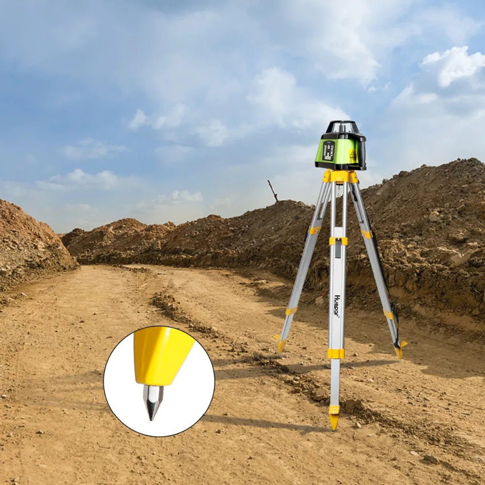 Huepar M3Y for Total Station, Automatic Optical Level, Rotary Laser,Aluminum Flat Head Heavy Duty Telescoping Tripod