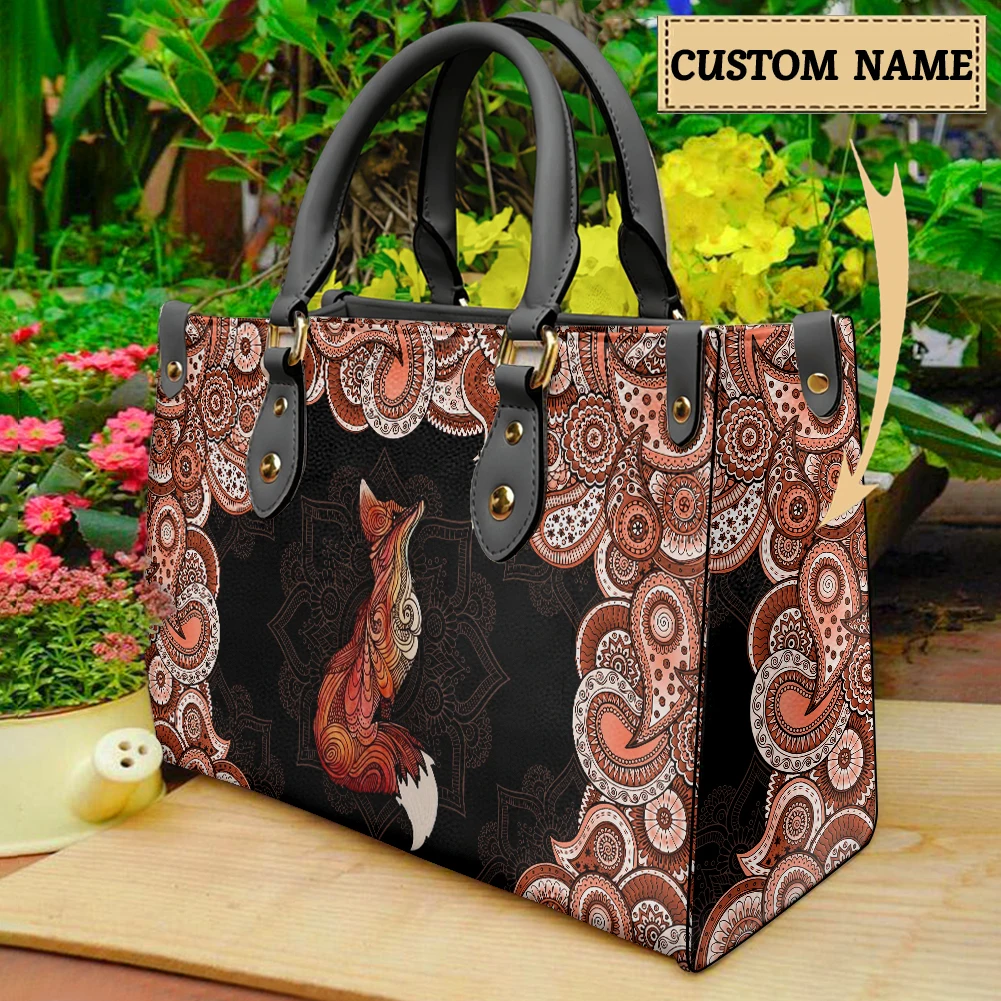 

New Women's Handbags Fox Paisley Mandala Tote Bags for Female Fashion Elegant Shoulder Bag Adjustable Strap Business Bolsas Gift