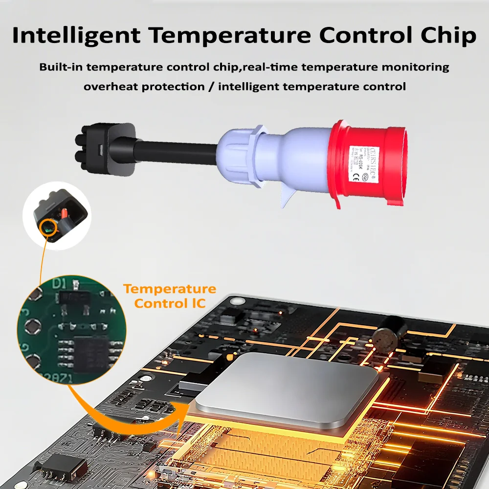 بيري CEE 5 دبوس لمحول تسلا Gen 2 EV شحن تمديد كابل محول المحمول الأحمر تعزيز الشحن #5