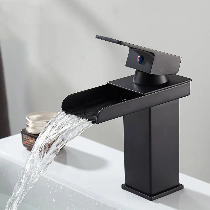 

Waterfall Stainless Steel Faucet Hot And Cold Above Counter Basin High Wash Basin Home Bathroom Basin Faucet