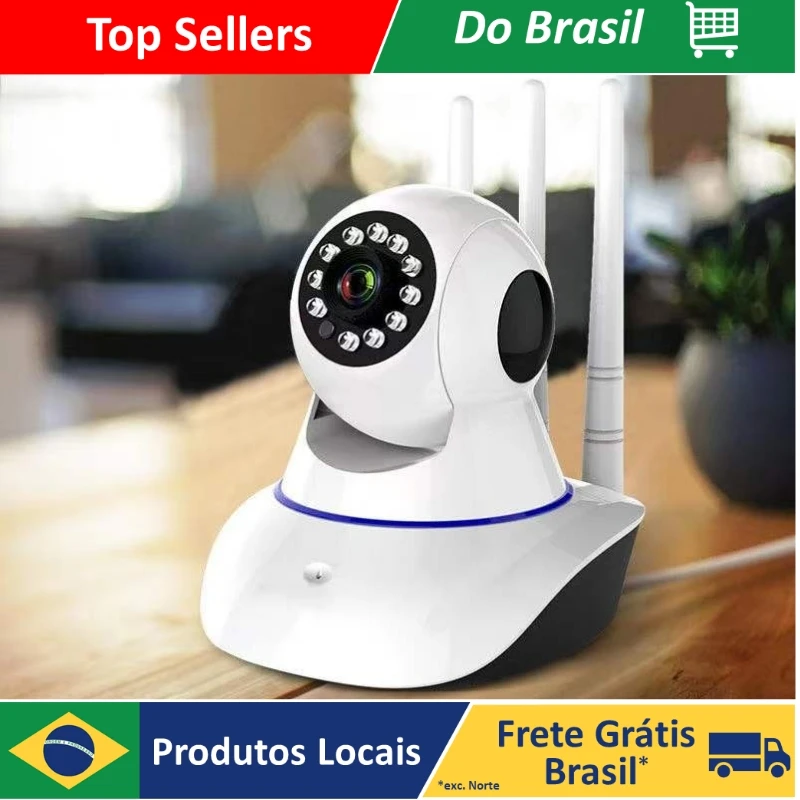 DAFUSHOP Câmera Robô 3 Antenas Ip Wifi com rotação 360º 720p Segurança Casa Comercio Remota