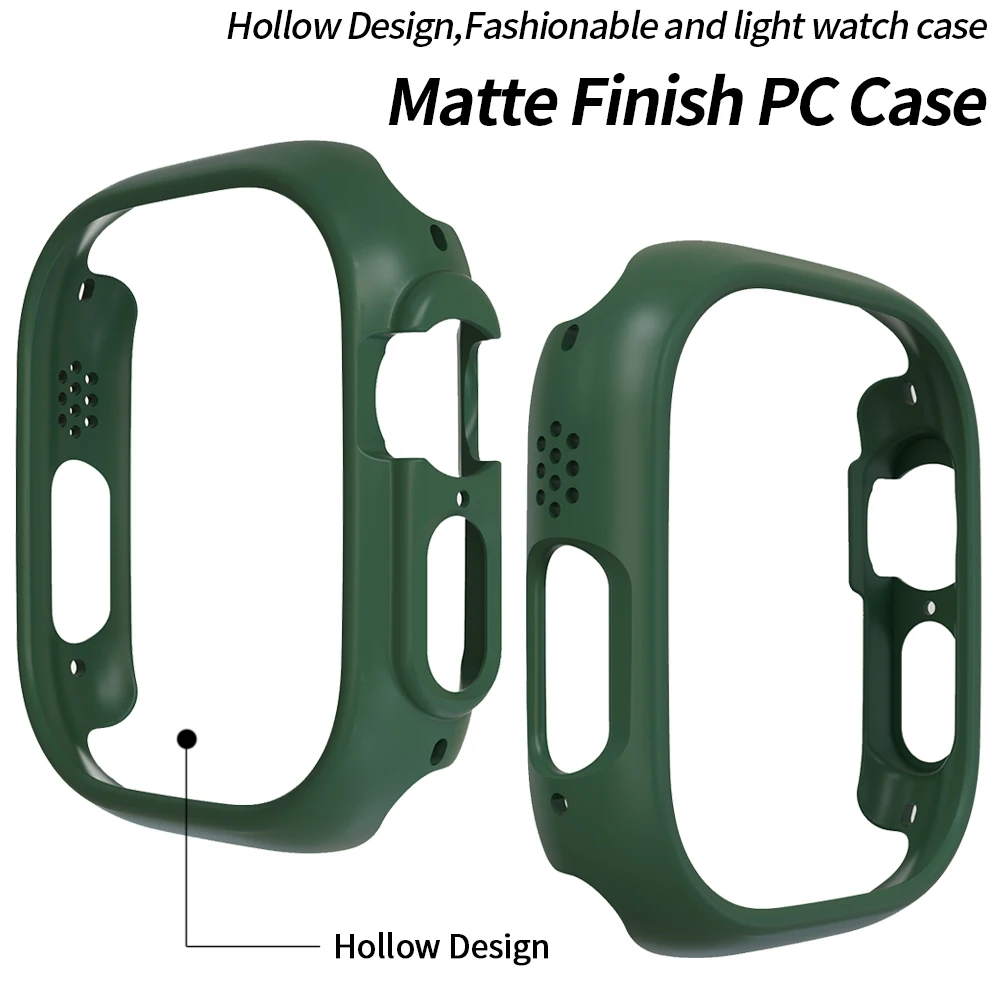 Matte Cover for Apple Watch Series 7/8 41mm45mm Protective Bumper Hard PC Frame Protector Case for iwatch Series8 Pro/Ultra 49mm