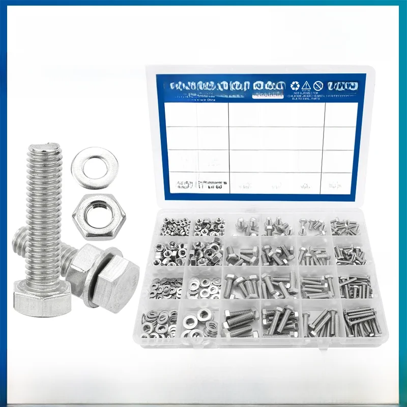 AliExpress NINDEJIN 552pcs/set External Hex Bolt Set with Nuts Stainless Steel m3 m4 m5 m6 Bolts and Nuts Set Hexagon Head Screw Kit for Bicycle