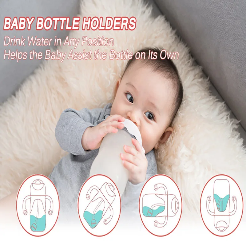 5pcs/set  Bottle Handle NEW Bottle Grip Handle For Avent Natural Wide Mouth PP Glass Feeding Baby Bottle Accessories