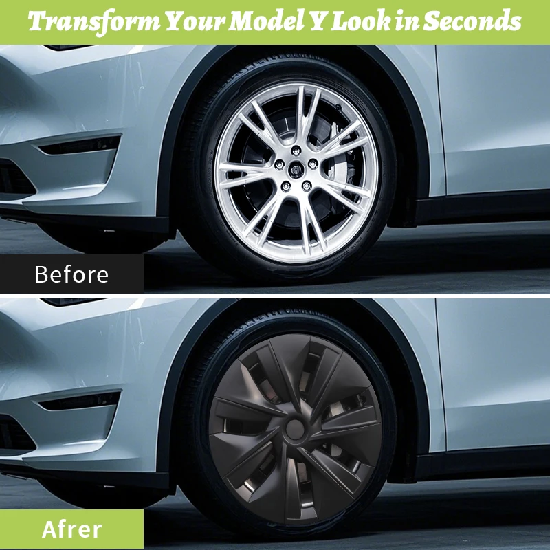 4 قطعة غطاء عجلة الجوزاء تصميم ل تسلا نموذج Y غطاء السيارة تغطية كاملة Hubcaps 19 بوصة اكسسوارات السيارات الزخرفية #4