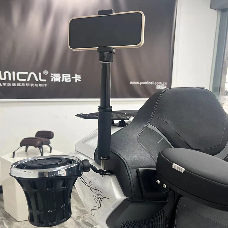 Panical Trunk Passenger Cup Holder Extended Selfie Stick Adjustable Photography Stick for Honda Gold Wing GL1800 2018-2023