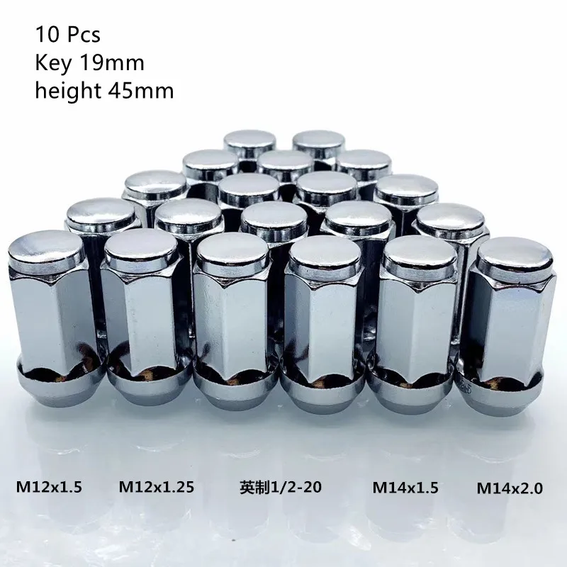 Key 19mm Lug Nuts 45mm height m12x1.25, m12x1.5 , m14x1.5 , m14x2,1/2