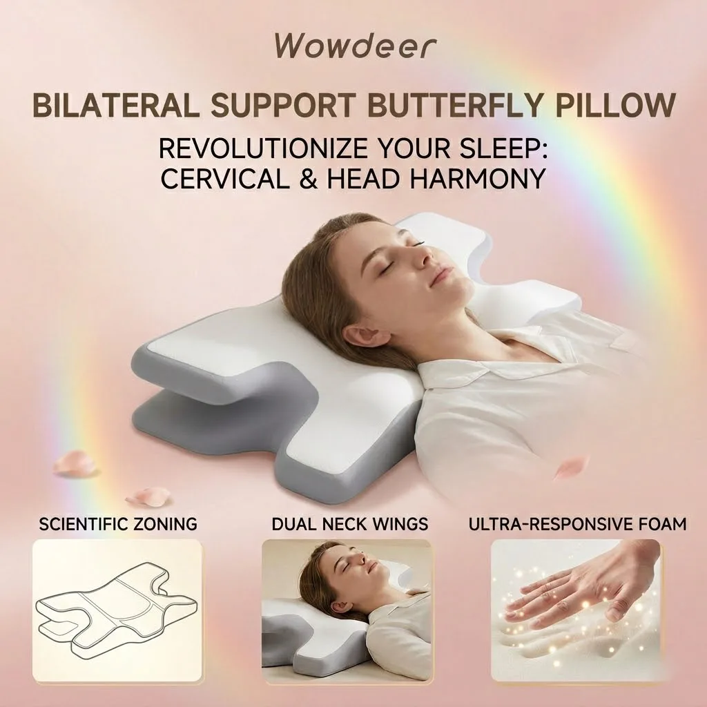 

Premium BASF Contour Memory Foam Pillow, 3D Ergonomic Support, Cooling Air Circulation for Deep Sleep