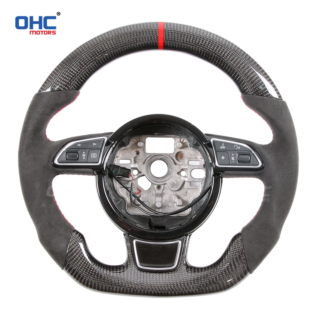 OHC Real Carbon Fiber Customized Steering Wheel Compatible for Audi A3 A4 B8 B8.5 A5 S3 S4 S5 RS3 RS4 Modified Carbon Fiber - view 6