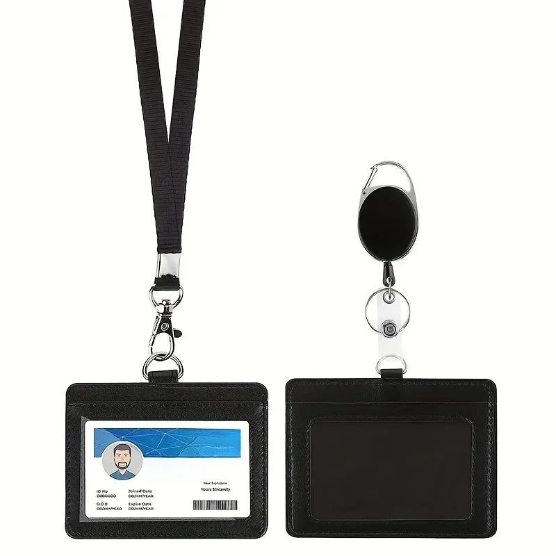 Porte-Badge pour médecins, étui pour carte d'identité de travail réel avec lanière, carte de crédit bancaire pour bureau et école