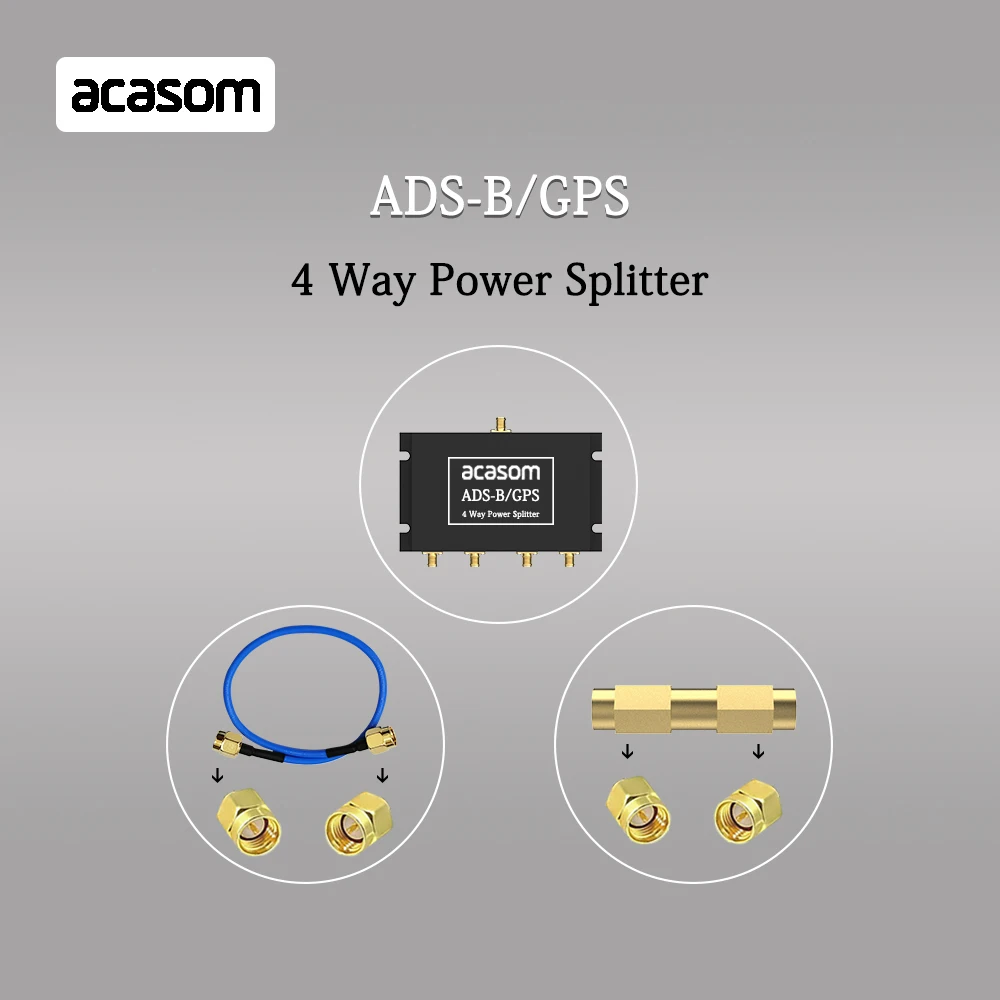 1090MHz 1575MHz 4 Way Splitter ADS-B / GPS 1x SMA-Stecker / 3x SMA-Buchse  GPS/GLONASS/Galileo/BeiDou