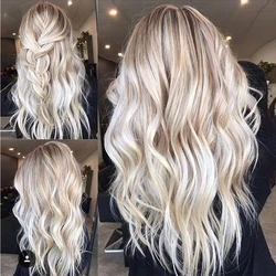 Pelucas de encaje completo Balayage de lujo, cabello humano 100% rubio platino claro, encaje frontal sin pegamento, HD 13x6, 180% ondulado