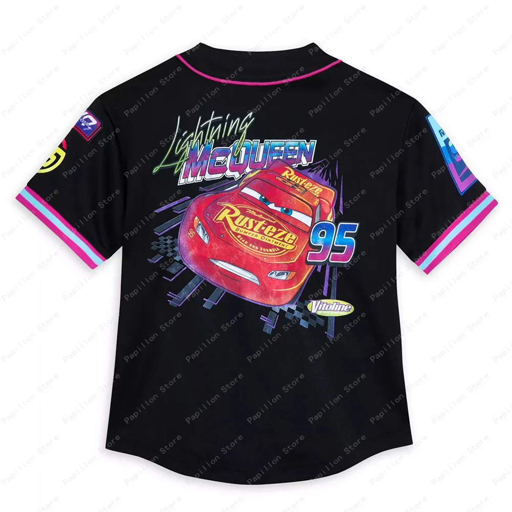 2024 Disney Lightning Mcqueen Baseball Jersey For Kids – Cars Tee Casual Women Tops Clothes Girls T Shirt Casual Tee Gift Hot