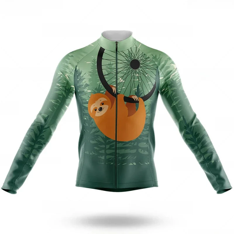 AliExpress RAUDAX Sloth-Long Sleeves Bike Jersey Jacket for Men, MTB Cycling Clothing, Bicycle Uniform, Breathable Road Bike Racing Jersey Fun cyc