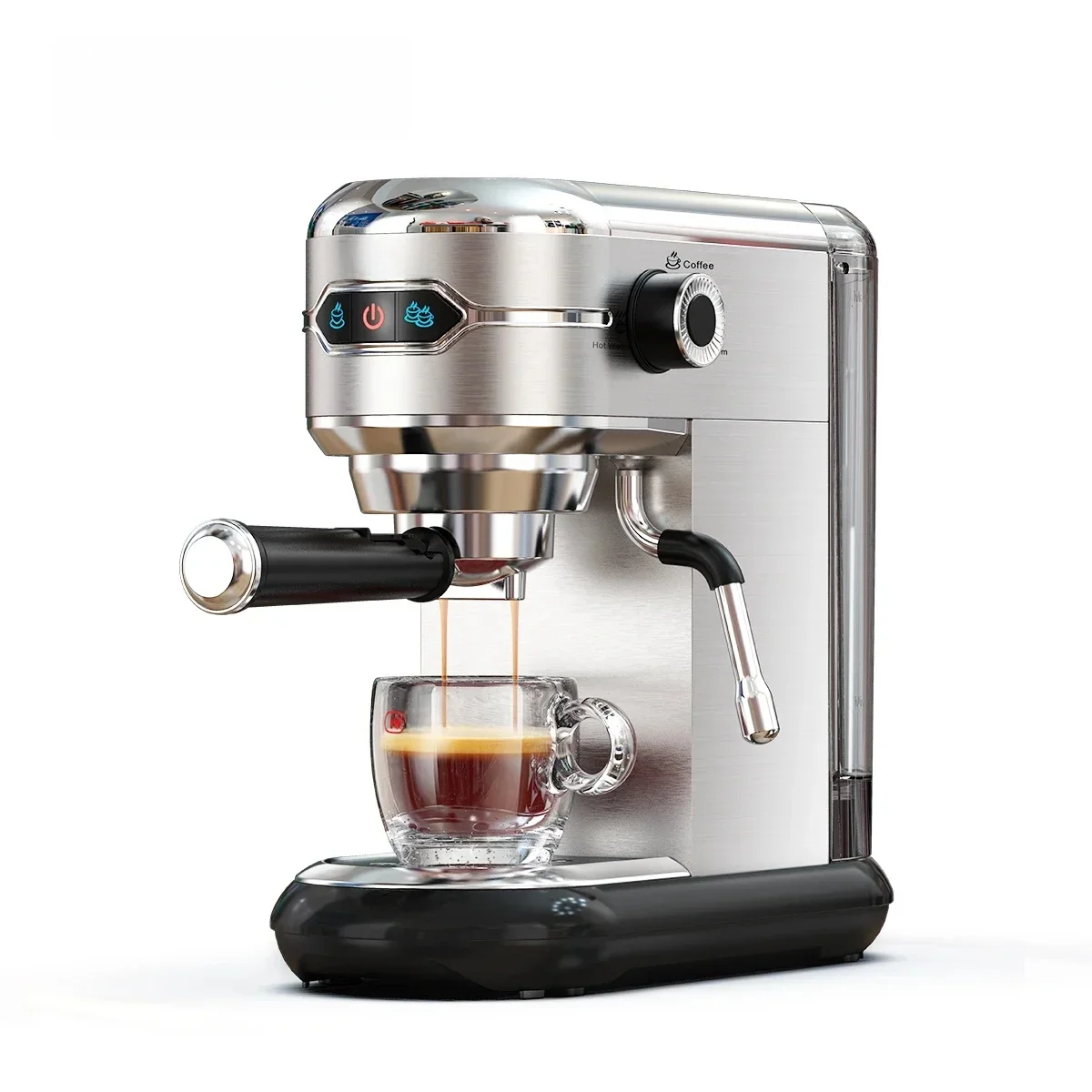 HiBREW Kaffeemaschine Cafetera 20-Bar Inox Halbautomatisch Superschlank ESE POD & Pulver Espressomaschine Heißwasser H11