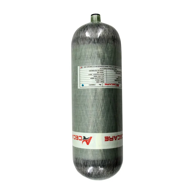 ACECARE-tanque de fibra de carbono HPA, 4500PSI, 300bar, 9L, botella de buceo, estación de llenado, válvula reguladora de carga, M18 x 1,5