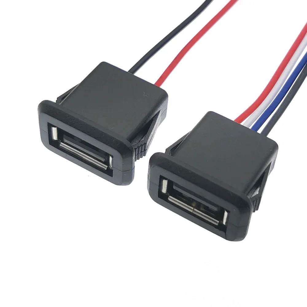 1/2/5szt 2Pin 4Pin USB 2.0 żeńskie gniazdo zasilania 2P 4P USB2.0 złącze portu ładowania interfejs danych z kablem USB gniazdo ładowarki — zdjęcie 2