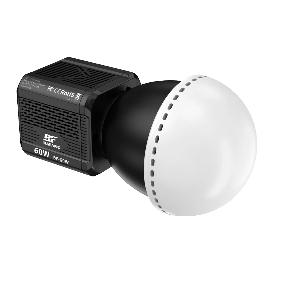

BAFANG 60W Portable LED Video Light, Rechargeable, 2700K-6500K, with Diffuser & Cover for Studio/Outdoor Photo