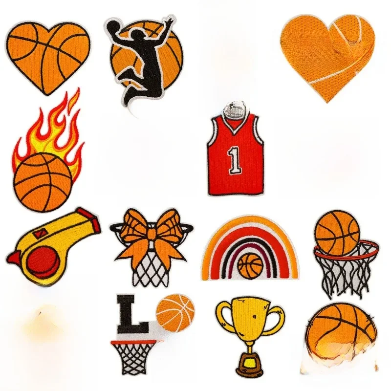 Basket-ball sport jeu jour trophée fer-on coudre broderie Badge patchs bricolage T-shirt chapeau sac à dos vêtements Appliques autocollant