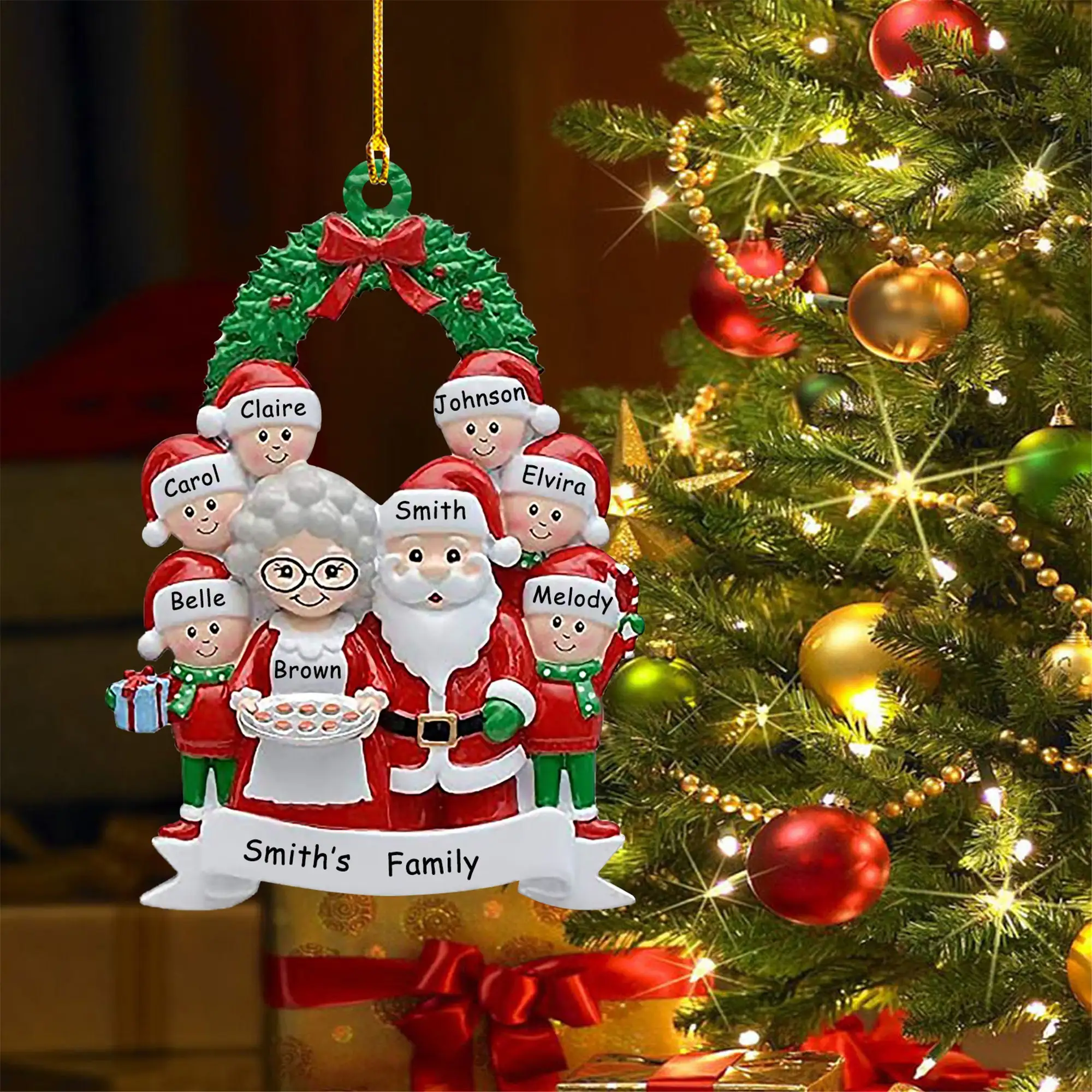 Personalized Family Christmas Ornament 2022 Custom  Family Name Ornaments Christmas Tree Xmas DIY Creative Decoration for Home