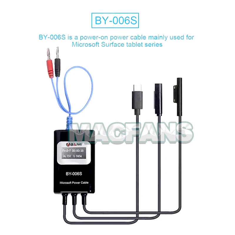 By-006s Microsoft Power Cord Quickly Confirm the Fault Point of the Main Board Detect the Cable Tool for SURFACE Tablet Series