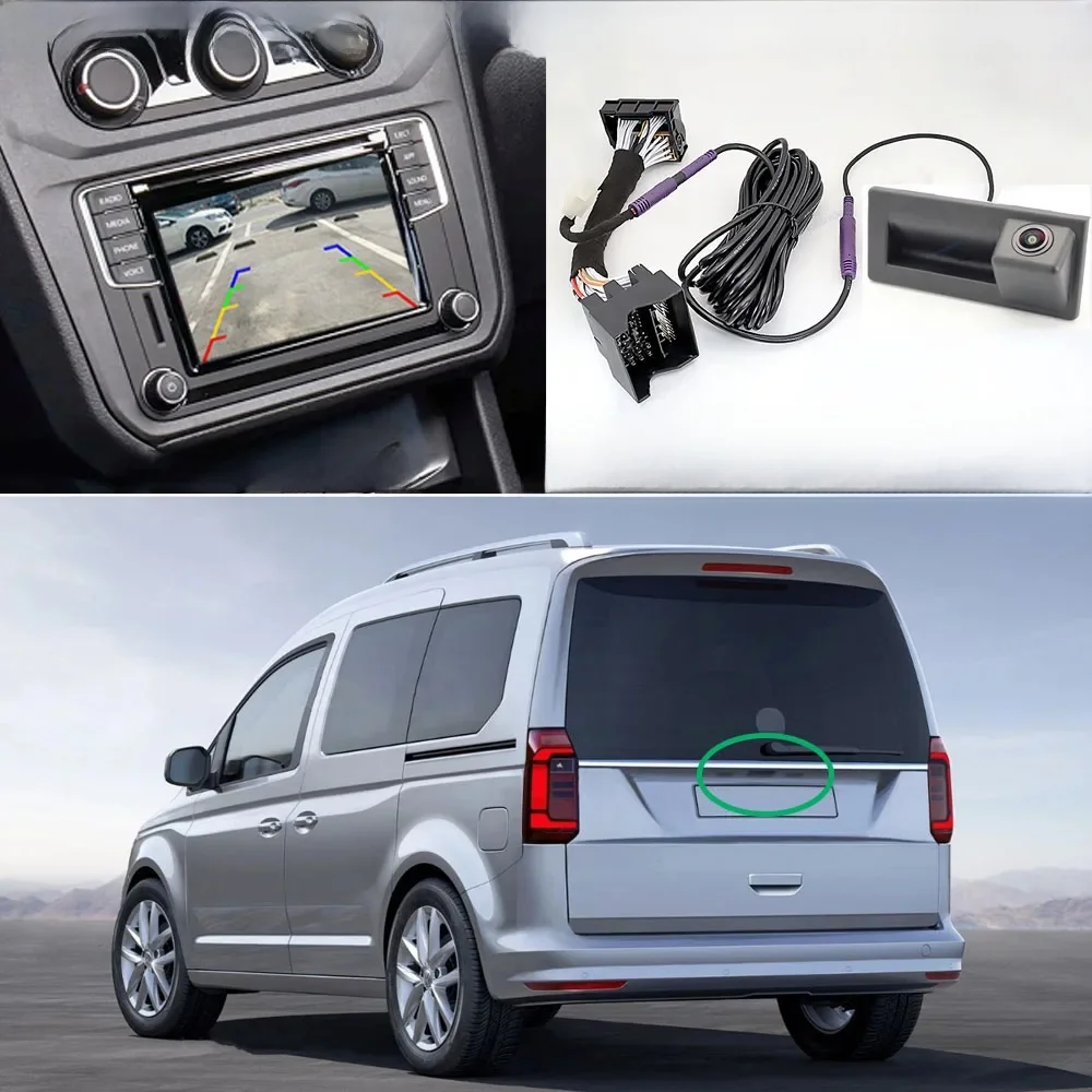 Canbus Dynamic Traject Rückfahrkamera für VW Caddy 2K MQB 2017~2020 OEM-Bildschirm Parkkamera funktioniert mit MIB2-Einheit Play & Play