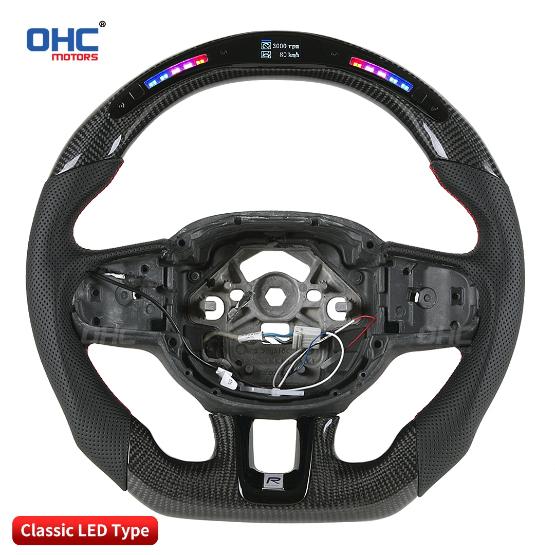 عجلة قيادة LED من ألياف الكربون الحقيقية OHC متوافقة مع عجلة القيادة لعرض البيانات LED فولفو جالاكسي برو