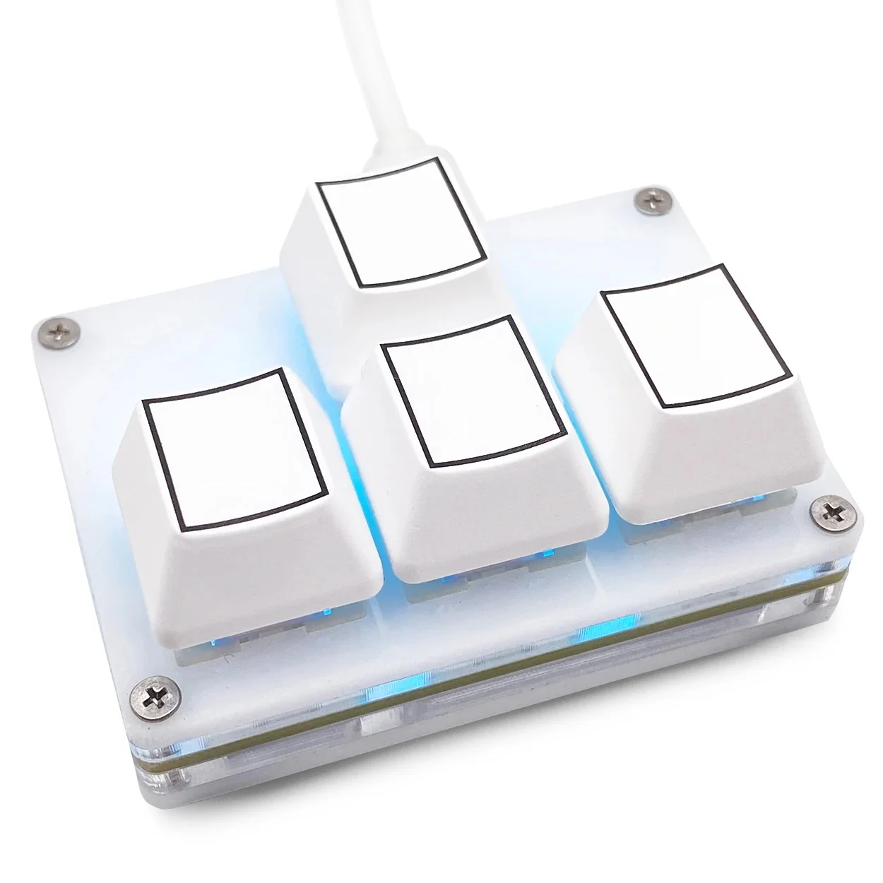Mini 4-klawiszowa klawiatura Przyciski klawiszy skrótów pracy Klawiatura Mechaniczna klawiatura do gier obsługiwana jedną ręką Programowalna klawiatura USB-C dostosowana do potrzeb użytkownika — zdjęcie produktu 7