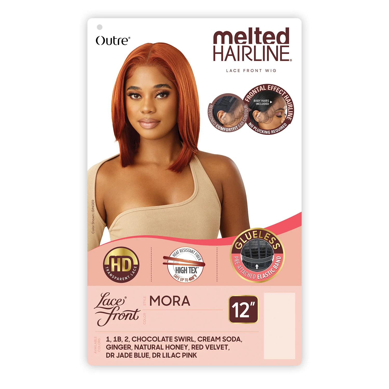 Outre HD Lace Front synthetische Perücke, geschmolzener Haaransatz, leimlos, Mora