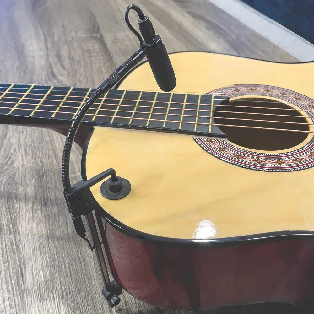 Mikrofon pojemnościowy superkardioidalny do gitary akustycznej mikrofon do instrumentów muzycznych z modułem zasilania Phantom 48V mikrofon na gęsiej szyi — zdjęcie produktu 7