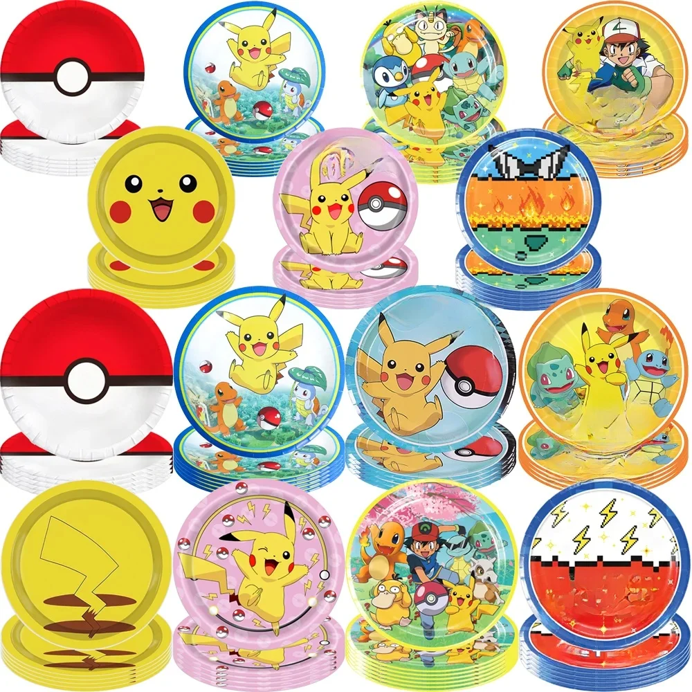 Décoration d'Assiettes en Papier Thème Pokémon Pikachu, Dessin Animé, pour ixPréChristophe, Joyeux Anniversaire, Grande-Bretagne, Poulet, 10 Pièces/Lot