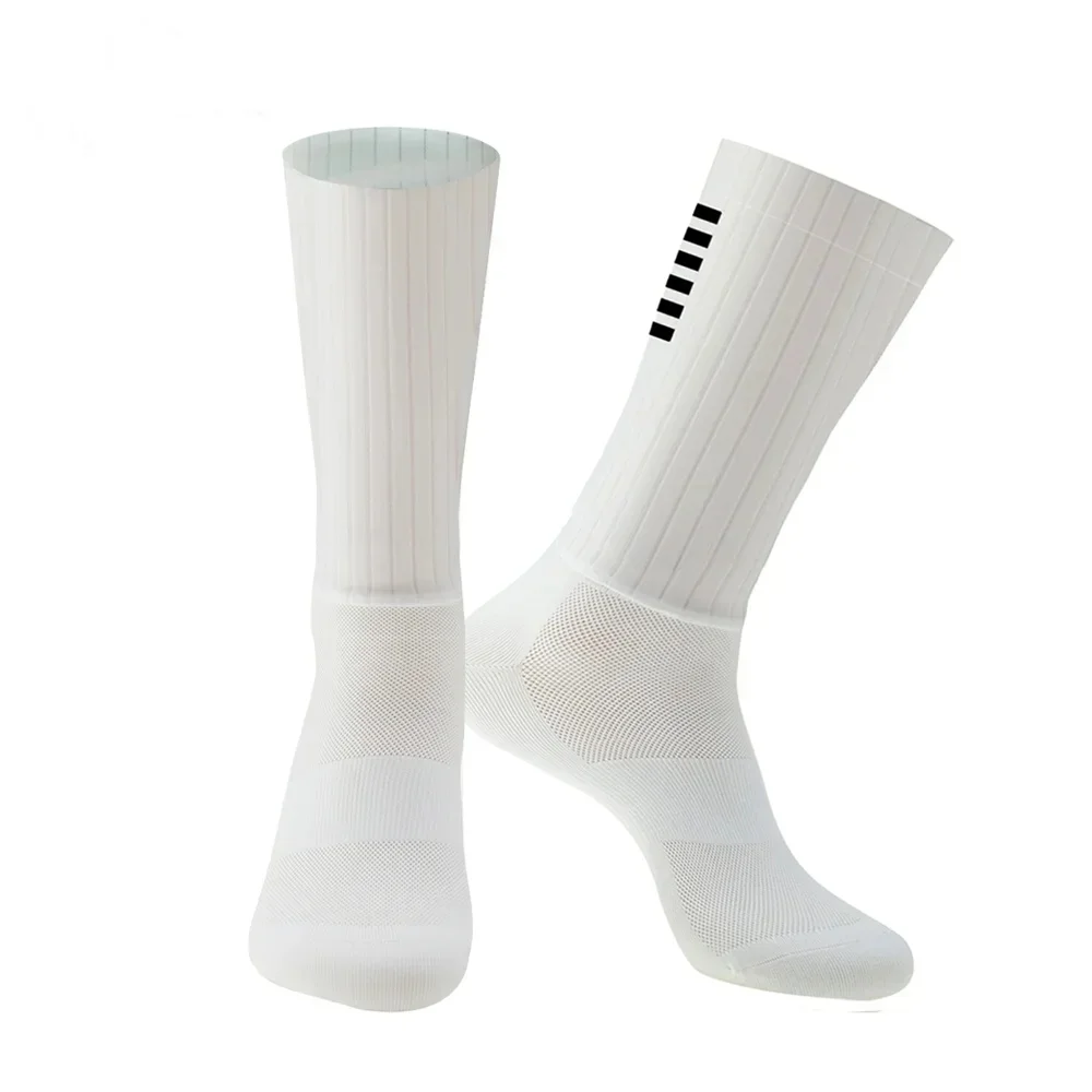 AliExpress Anti Slip Silicone Aero Socks Whiteline Cycling Socks Men Bicycle Sport Running Bike Socks