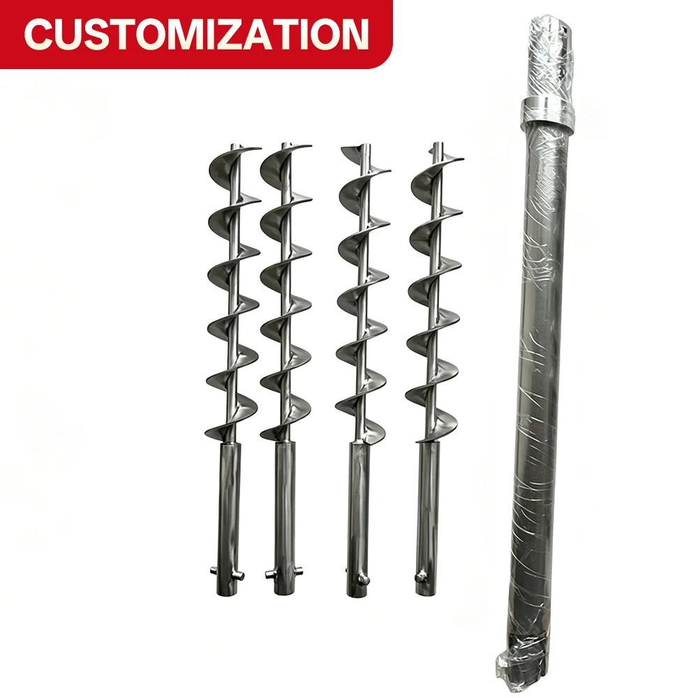 

Custom-made, non-standard injection molding screws; nitrided, hardened, and tempered auger drill bits with extension rods