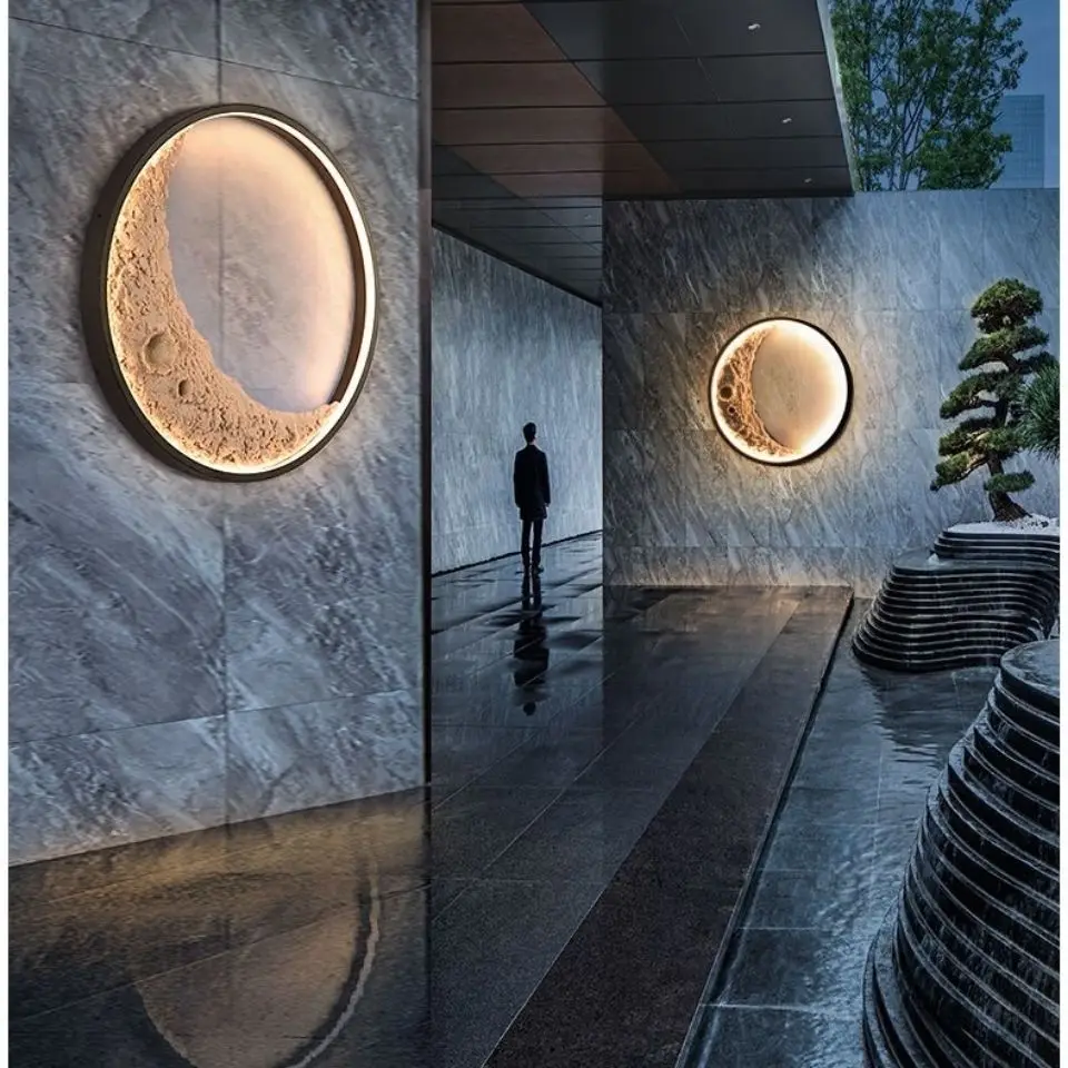 Modern Outdoor Led Wall Lights Patio Garden House Black Exterior Wall Sconce Simple Circle Waterproof Wall Lamp Porch Lights