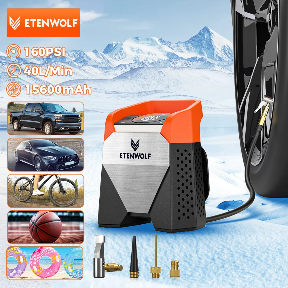 

ETENWOLF ZEPHYR S3/S5 Портативный насос для накачивания шин 100% рабочий цикл 7800/15600 мАч Воздушный компрессор для автомобилей Велосипеды Шарики Воздушный насос (Новый)