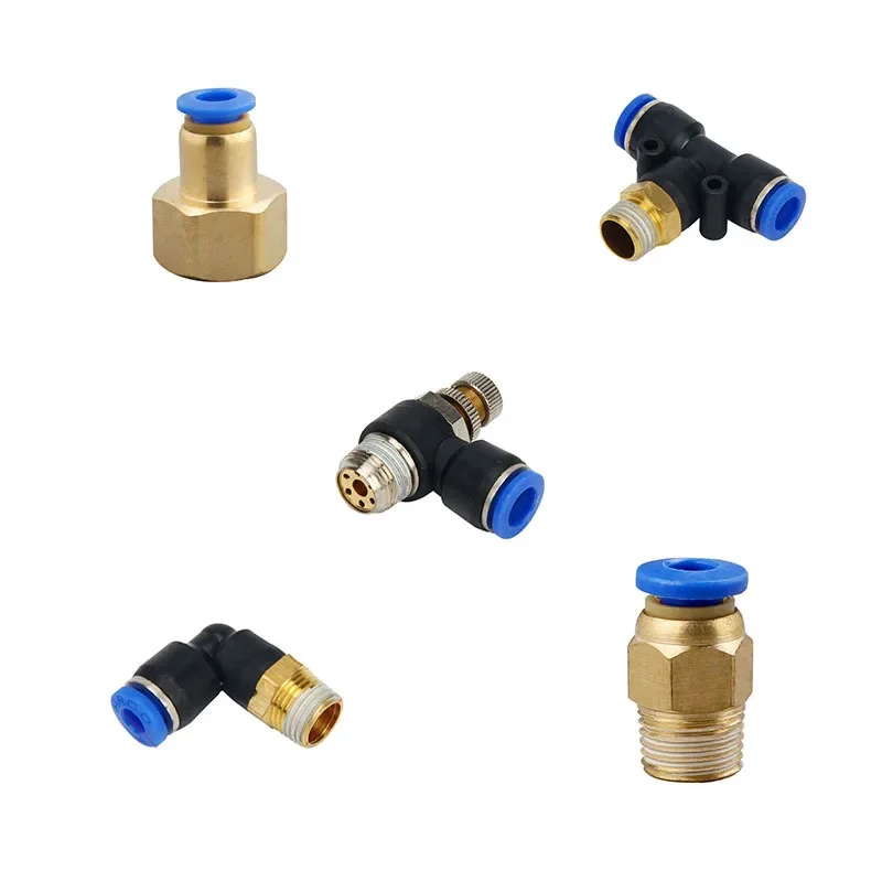 Connecteur d'air pneumatique raccord PC/PCF/PL/PLF 4mm 6mm 8mm filetage 1/8 "1/4 3/8 1/2 raccords de tuyau droit connecteurs rapides