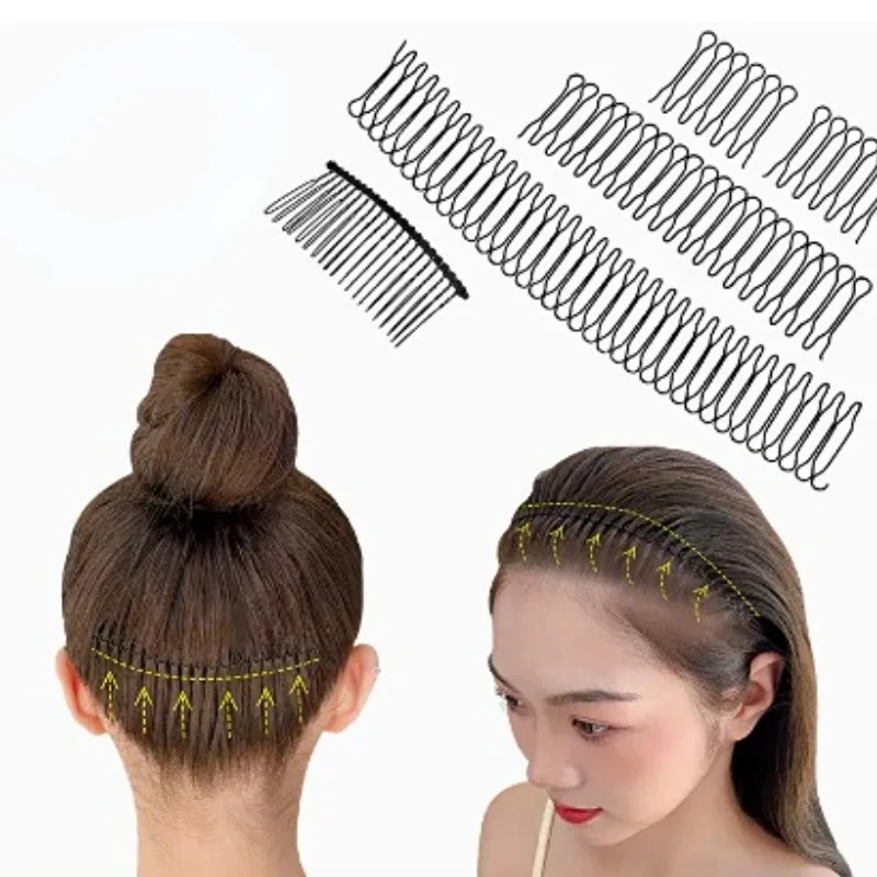 Épingle à cheveux Invisible pour cheveux cassés, outils de diadème pour adultes, rouleau d'aiguille courbe, peigne à insérer fixe, accessoires de coiffure professionnels pour femmes