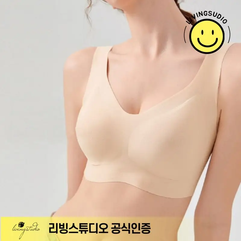 리빙스튜디오 심리스 브라 노와이어 브라탑