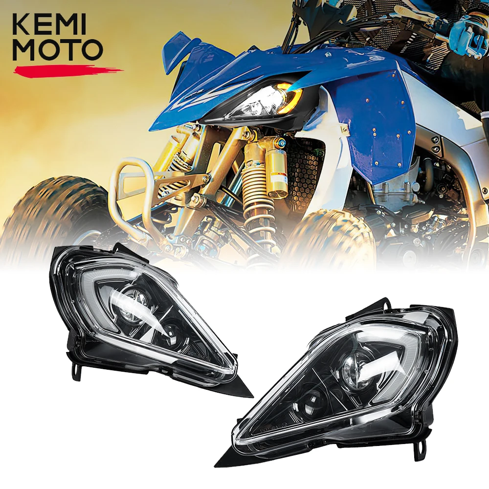 KEMIMOTO LED Headlight for Yamaha Raptor 700 YFZ450 YFZ450R YFZ450X Wolverine 450 350 Raptor 250 350 2006-2024 Turn Signal Light