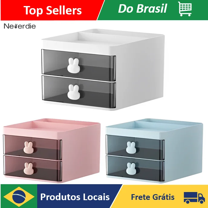 Organizador de mesa de conejo, cajón de bolígrafo, maquillaje, oficina, multiusos, tienda Neverdie