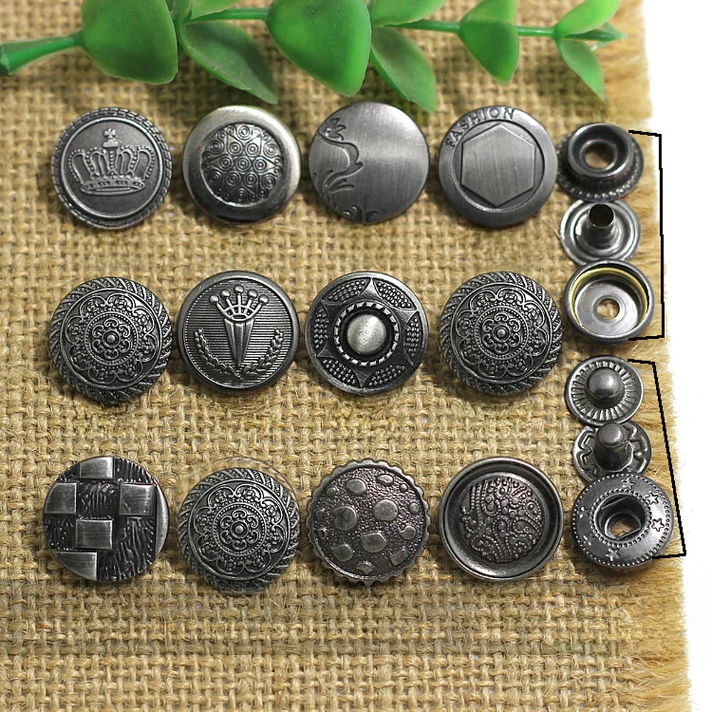 50 zestawów/partia moda metalowy przycisk zatrzaskowy moda DIY akcesoria do szycia dekoracyjne — zdjęcie 2