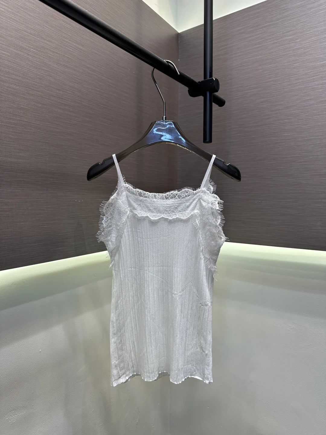 

2026 Spring/Summer Women's New Lace Patchwork Knit Cami Top ZX031