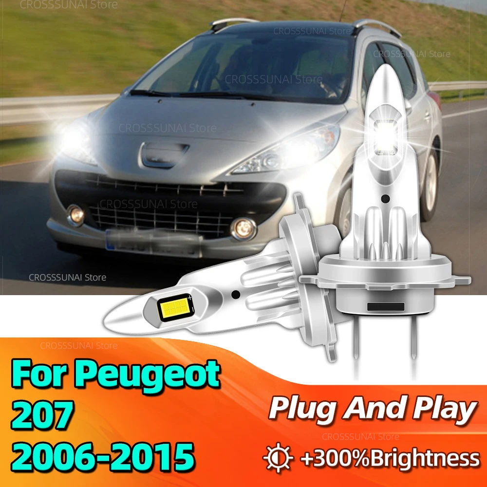 

LED Canbus Car Headlight Bulb 30000LM Super Bright 6000K Lamps For Peugeot 207 2006 2007 2008 2009 2010 2011 2012 2013 2014 2015