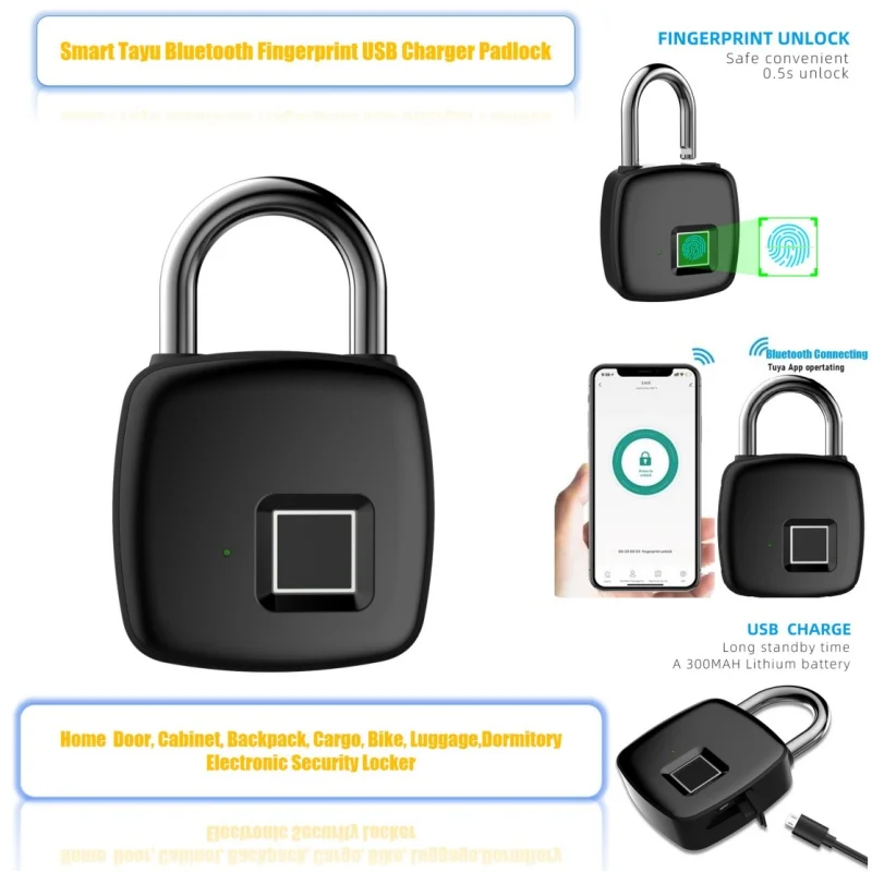 

P3 Remote Control tuya smart lock door padlock fingerprint keyless Bluetooth warehouse home luggage security electronic Locker