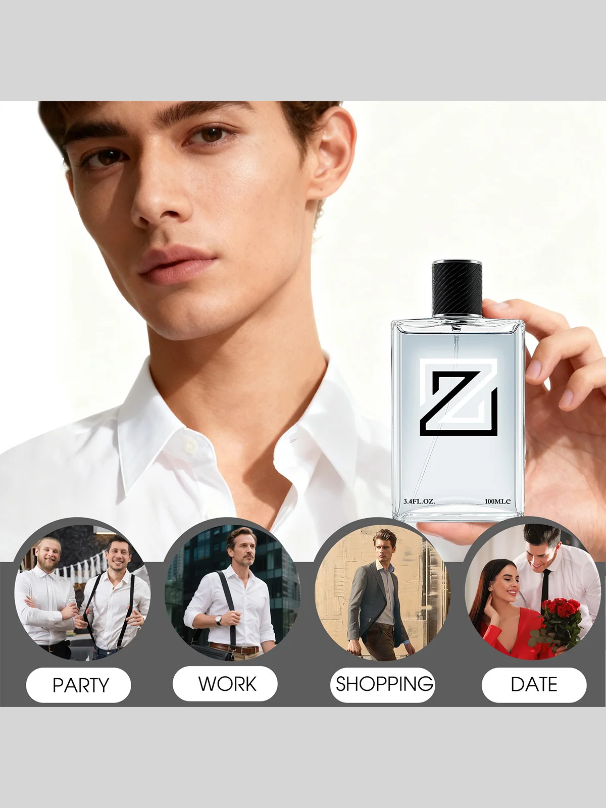 مجموعة عطور رجالي 3 عبوات/300 مل مع روائح الحمضيات العطرية من التفاح البرتقالي والليمون وخشب الصندل، كولونيا يومي للرجال