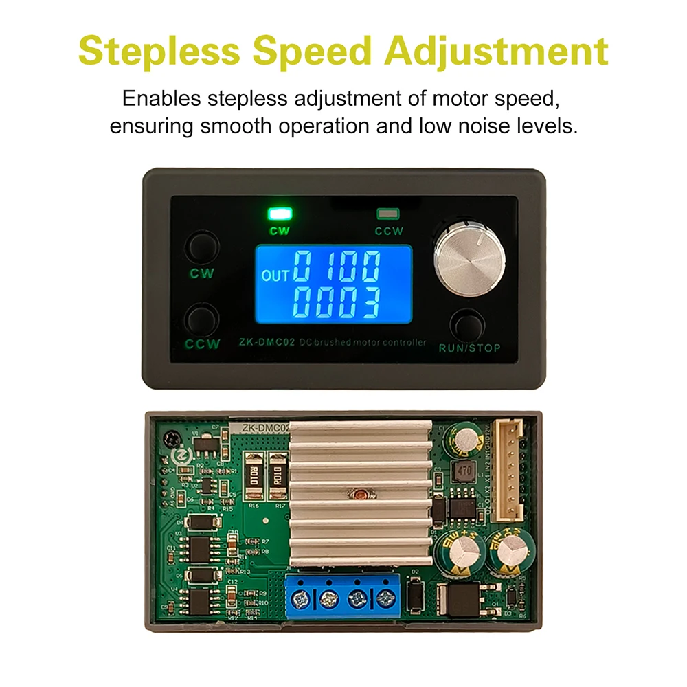 DC12-30V 10A DMC02 Motor Speed Controller Adjustable Forward Reverse Delay Cycle Stall Protection H-Bridge Drive