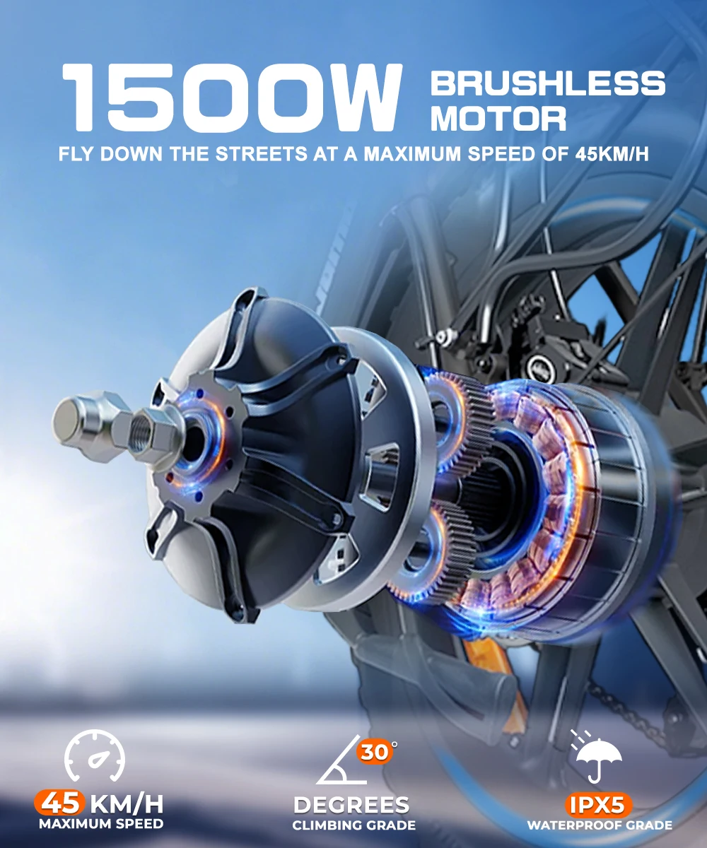 DEEPOWER G23 دراجة كهربائية 1500 واط موتور 48 فولت 35AH بطارية ليثيوم الكبار دراجة كهربائية 20*4.0-في الدهون النار الجبلية e-الدراجة #2